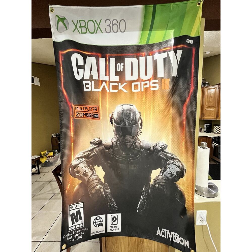 Call Of Duty Black Ops 3 5ft Flag Microsoft XBOX 360 2015 Poster COD III